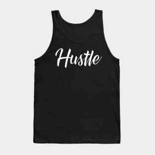 Hustle Script White Tank Top